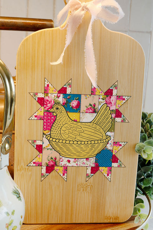 Quilter's Coop Decorative Wood Cutting Board