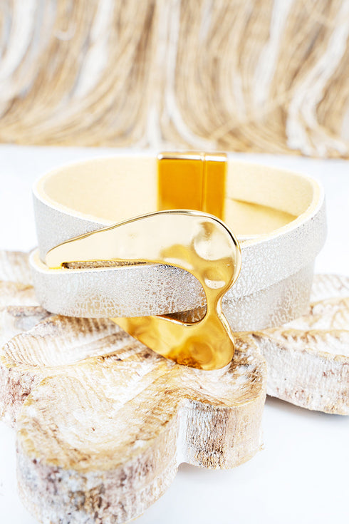 City Embrace Ivory Double Strand Magnetic Bracelet