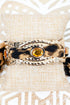 Crystal Drama Ready Leopard Scarf Goldtone Cuff Bracelet