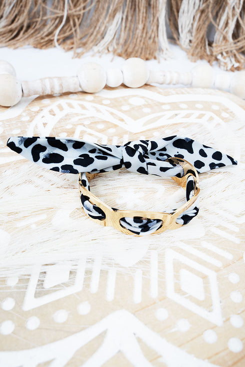 Own the Moment Leopard Scarf Goldtone Cuff Bracelet