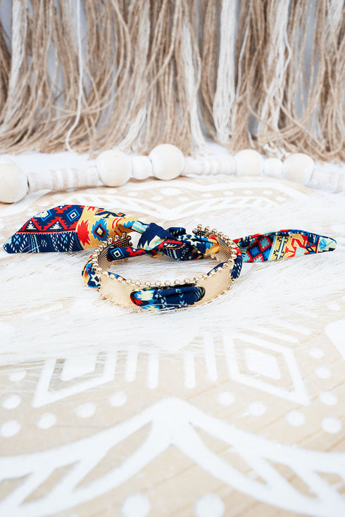 Trailblazer Twist Scarf Goldtone Cuff Bracelet