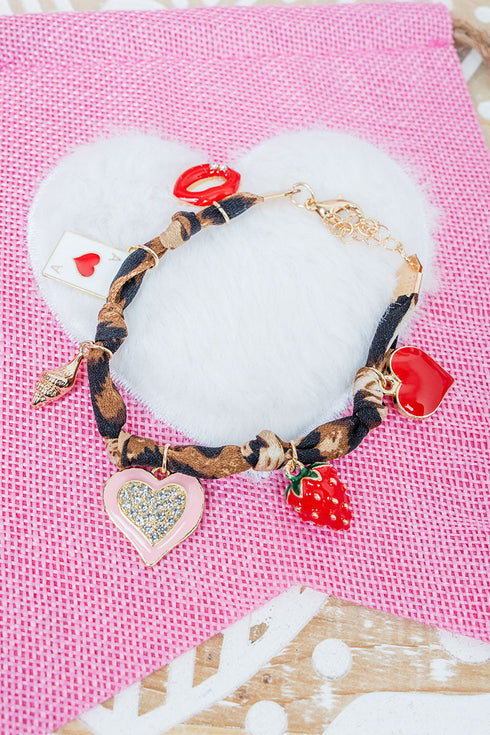 Wild Romance Leopard Fabric Charm Bracelet