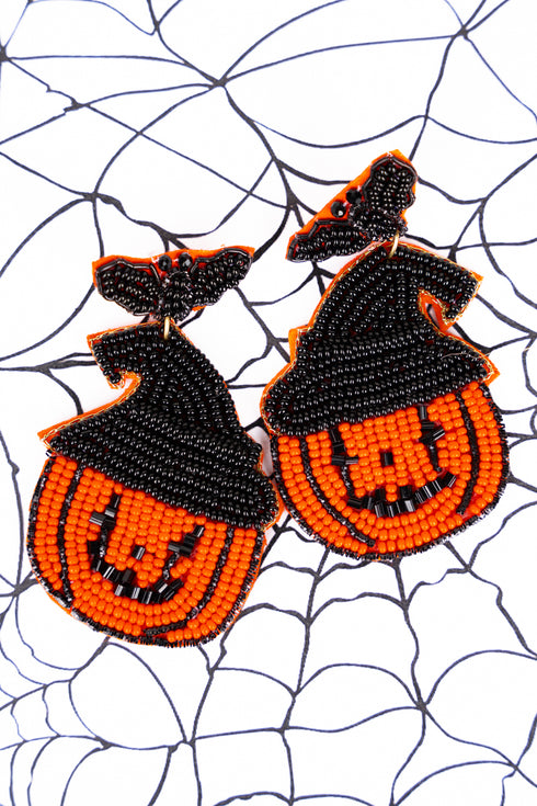 The Bat and The Jack Seed Bead Earring