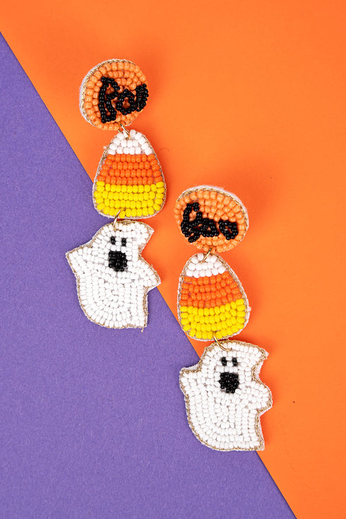 Ghastly Greetings Seed Bead Earrings