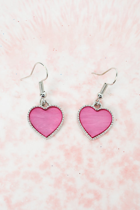 Fuchsia Hearts Aglow Earrings