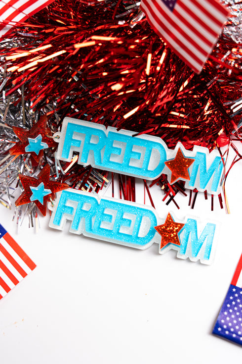 Patriotic 'Freedom' Acrylic Earrings