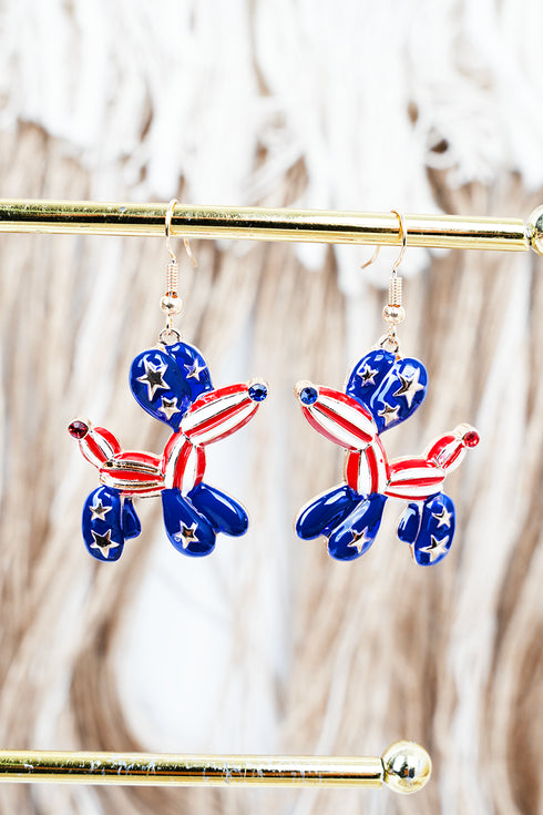 Patriotic Pup Balloon Earrings