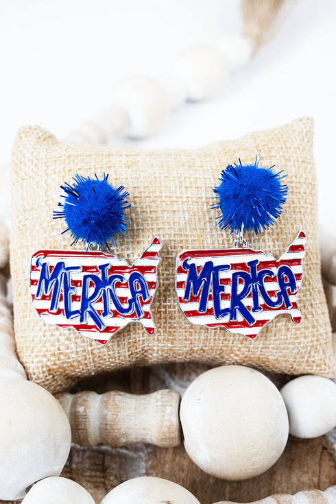 Merica Map Earrings