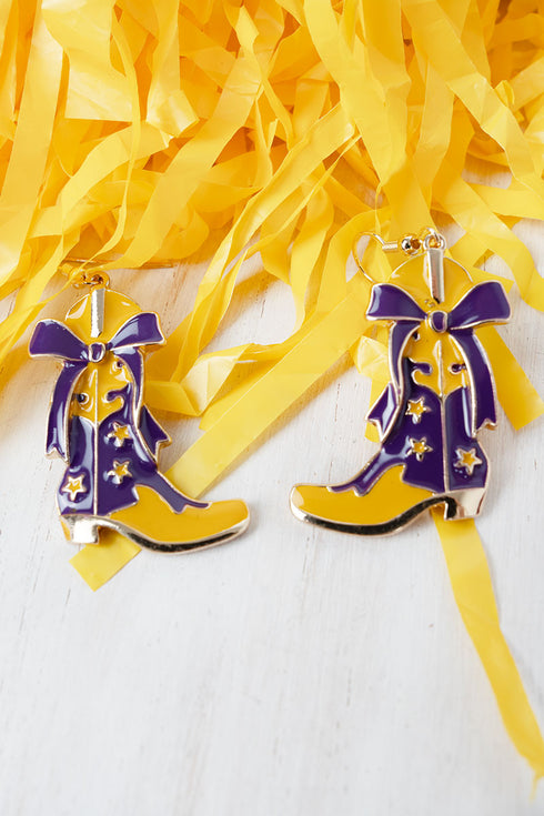 Purple & Yellow Sideline Spirit Earrings