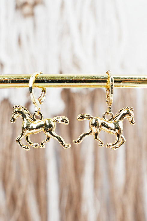 Mustang Muse Goldtone Huggie Hoop Earrings