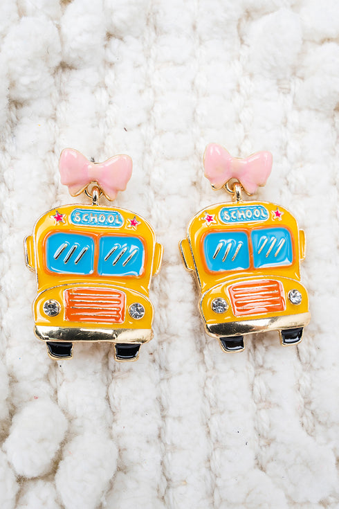 School Bus Charm Earrings