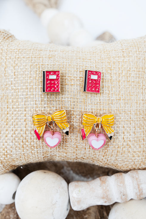 Sweet Scholar Earrings 2 Pair Set