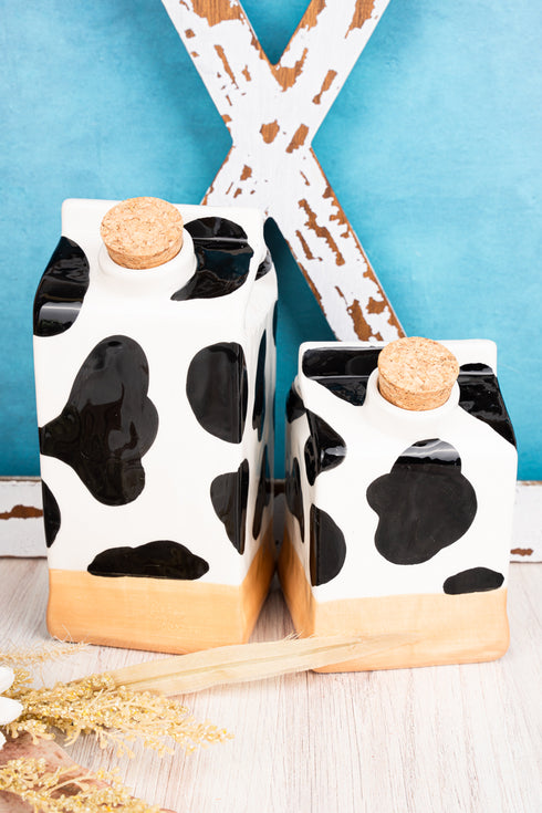 Happy Holstein Cow Vase 2 Piece Set