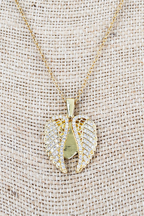 Heart & Halo Crystal Goldtone Necklace