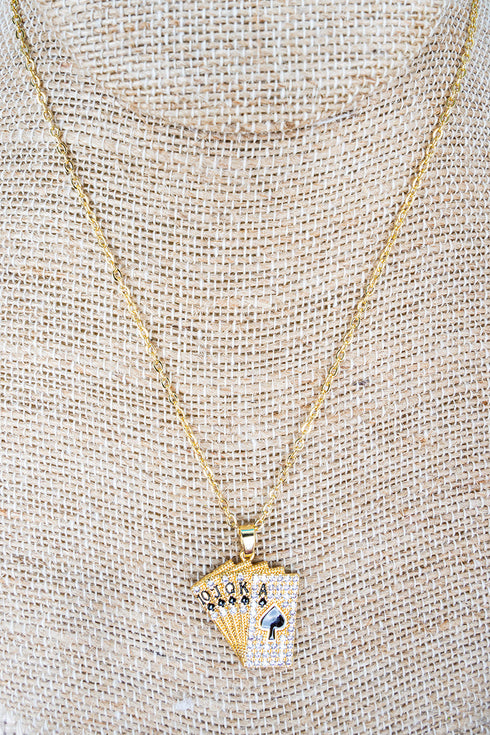 Lady Luck's Hand Goldtone Necklace