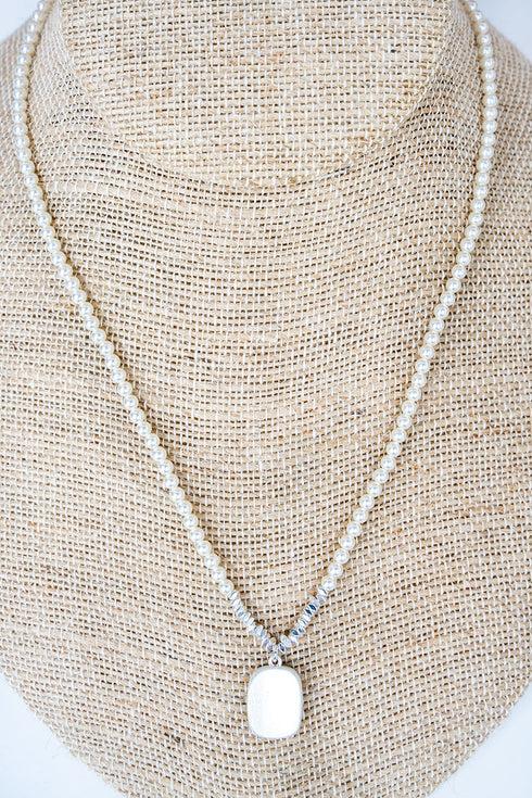 Glam Agenda Silvertone Pearl Necklace