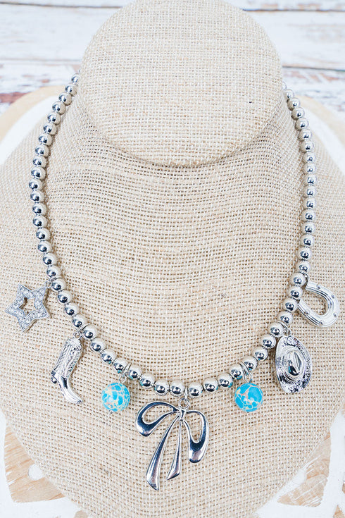 Sweetspur Silvertone Charm Necklace