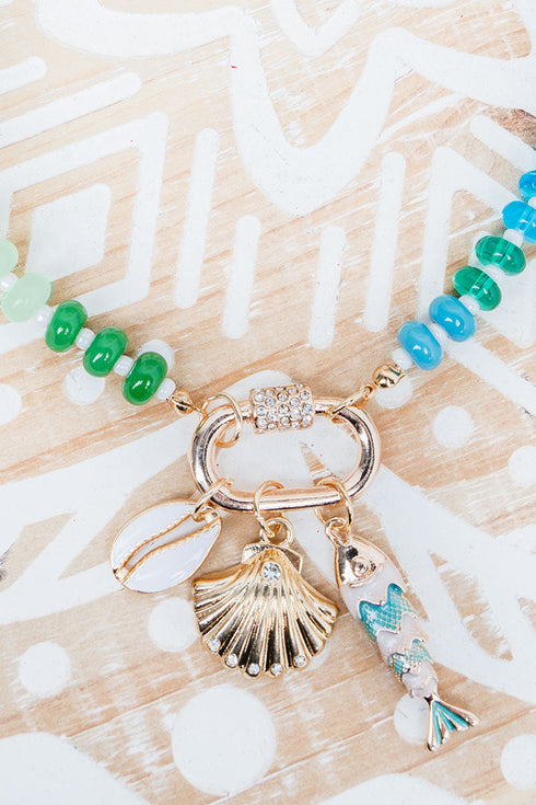 Mahana Bay Blue Multi Beaded Necklace