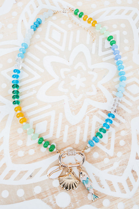 Mahana Bay Blue Multi Beaded Necklace