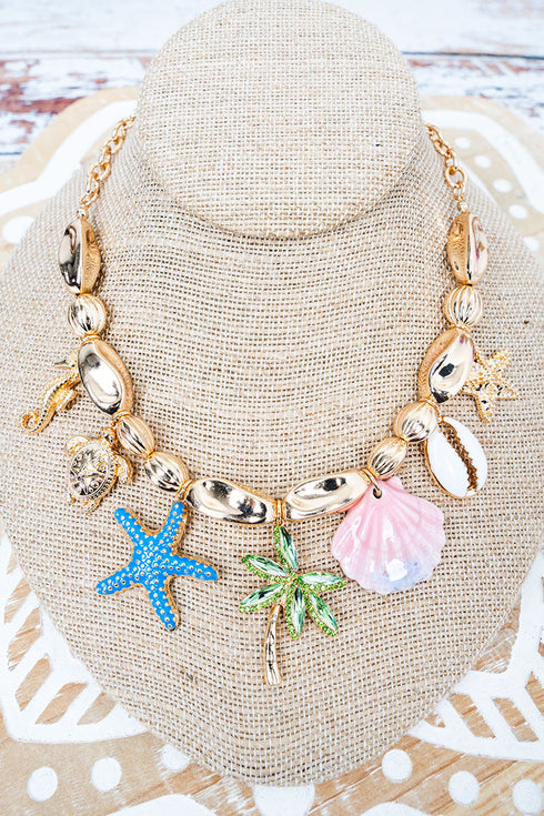 Island Dreams Goldtone Charm Necklace