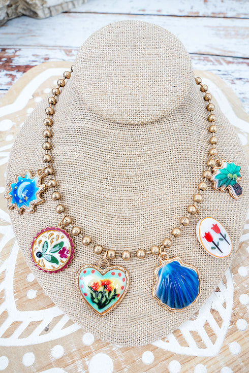 Treasured Moments Goldtone Charm Necklace