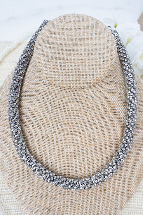 Très Chic Crystal Silvertone Necklace