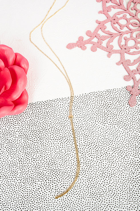 Cullen Clear Crystal Goldtone Slider Necklace