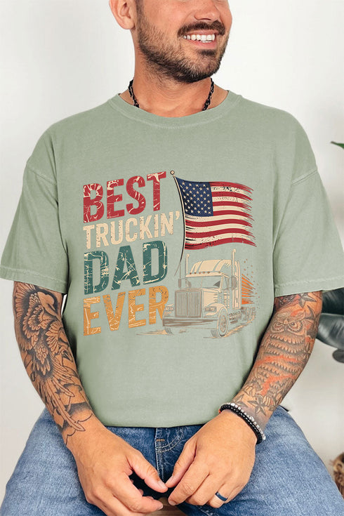 Best Truckin' Dad Ever Comfort Colors Adult Ring-Spun Cotton Tee