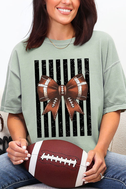 Black Varsity Bow Comfort Colors Adult Ring-Spun Cotton Tee