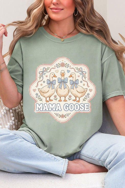 Blue Bow Mama Goose Comfort Colors Adult Ring-Spun Cotton Tee