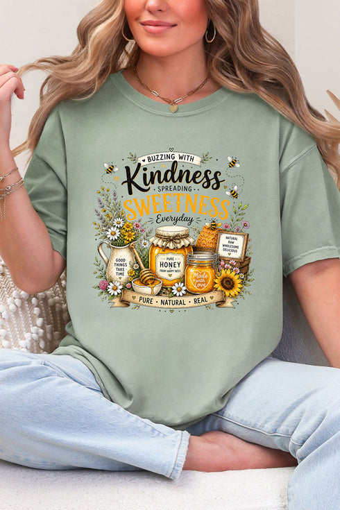 Buzzing With Kindness Comfort Colors Adult Ring-Spun Cotton Tee