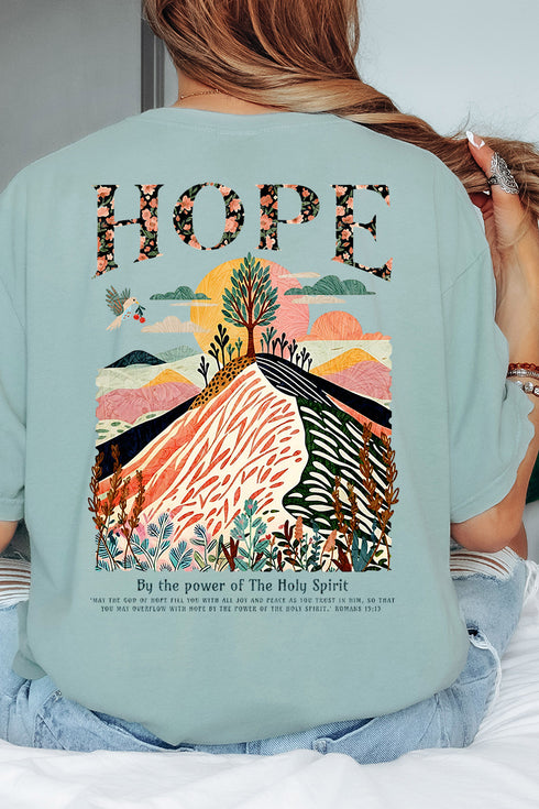 By The Power Of Hope Front & Back Comfort Colors Adult Ring-Spun Cotton Tee