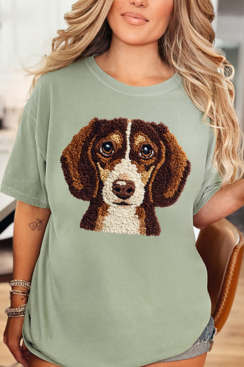 Faux Yarn Dachshund Comfort Colors Adult Ring-Spun Cotton Tee