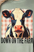 Down On the Farm Cow Comfort Colors Adult Ring-Spun Cotton Tee
