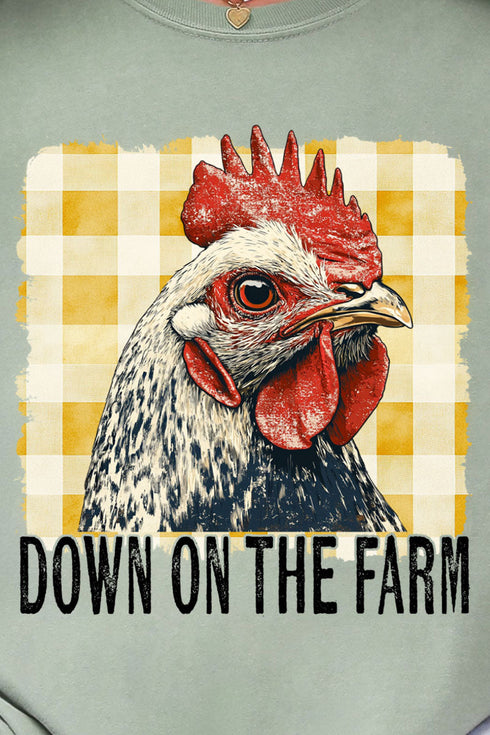 Down On The Farm Chicken Comfort Colors Adult Ring-Spun Cotton Tee