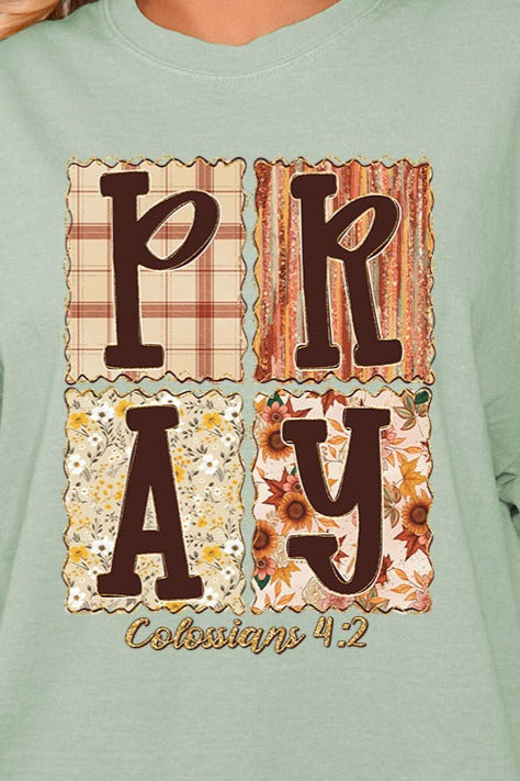 Fall Floral Pray Comfort Colors Adult Ring-Spun Cotton Tee