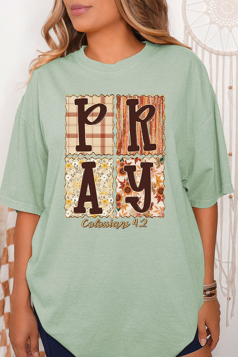 Fall Floral Pray Comfort Colors Adult Ring-Spun Cotton Tee