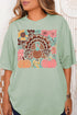 Fall Floral Turkey Comfort Colors Adult Ring-Spun Cotton Tee