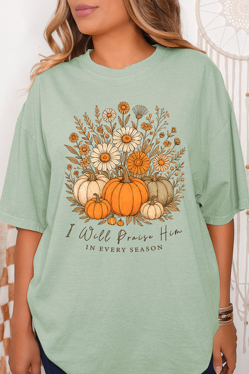 Fall Praise Him Comfort Colors Adult Ring-Spun Cotton Tee