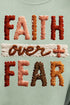 Faux Yarn Faith Over Fear Comfort Colors Adult Ring-Spun Cotton Tee
