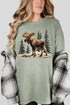Faux Yarn Winter Moose Comfort Colors Adult Ring-Spun Cotton Tee