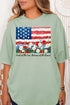 Floral Land Of The Free Comfort Colors Adult Ring-Spun Cotton Tee