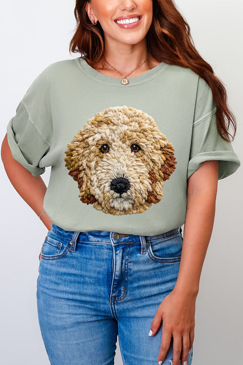 Faux Yarn Goldendoodle Comfort Colors Adult Ring-Spun Cotton Tee
