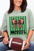 Personalized Green Varsity Bow Comfort Colors Adult Ring-Spun Cotton Tee *Enter Mascot Name