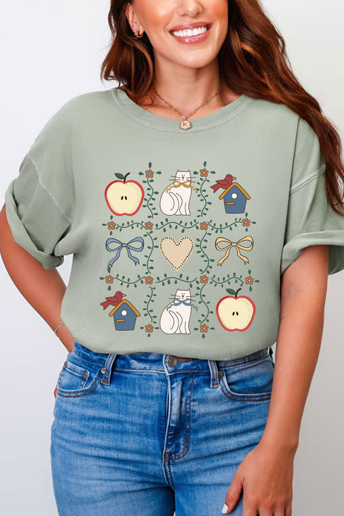 Heart & Home Quilt Comfort Colors Adult Ring-Spun Cotton Tee