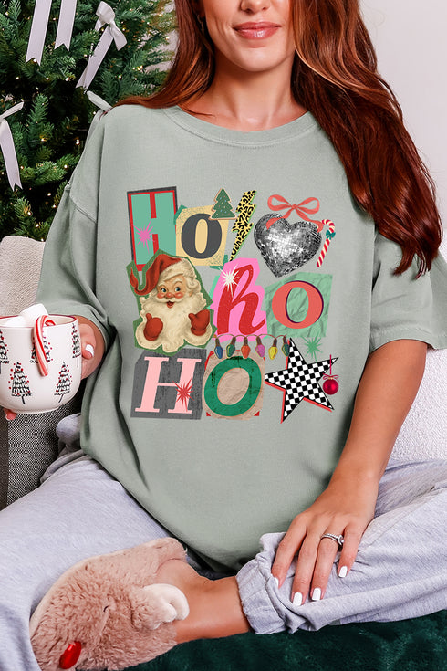 Ho Ho Retro Christmas Comfort Colors Adult Ring-Spun Cotton Tee