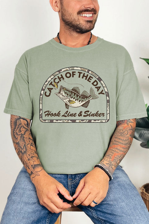 Hook Line & Sinker Brown Comfort Colors Adult Ring-Spun Cotton Tee