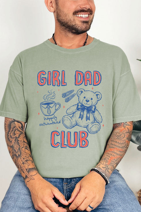 Happily Outnumbered Girl Dad Club Comfort Colors Adult Ring-Spun Cotton Tee