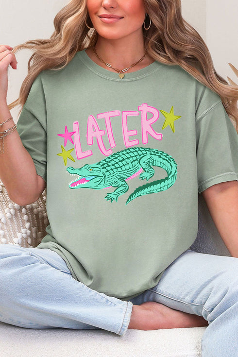 Pink Later Gator Comfort Colors Adult Ring-Spun Cotton Tee