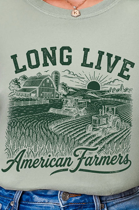 Long Live American Farmers Comfort Colors Adult Ring-Spun Cotton Tee